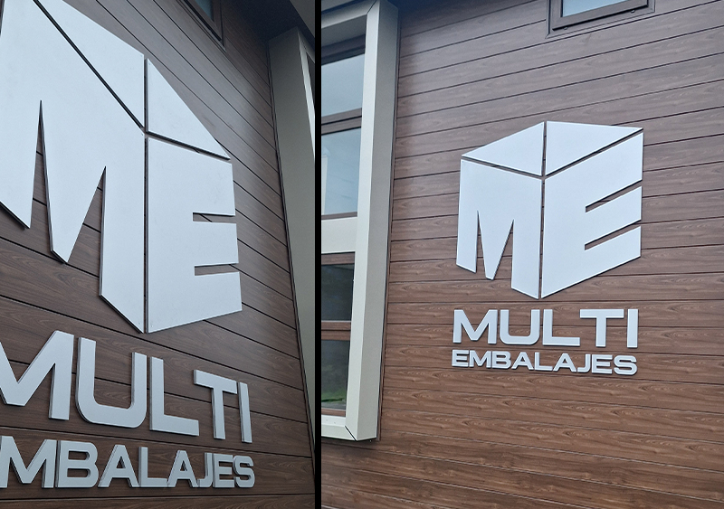Multiembalajes — Logo corporeo exterior oficinas.