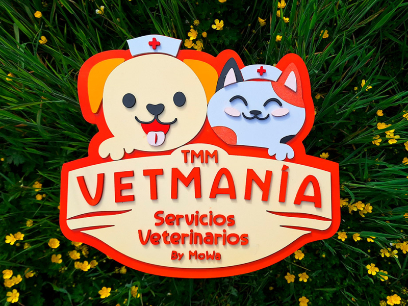 Vetmanía — Logo Volumétrico