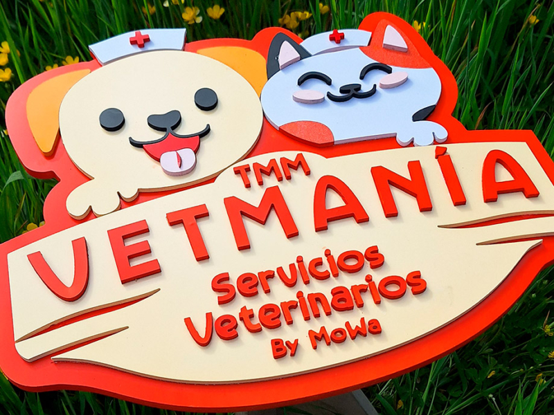 Vetmanía — Logo Volumétrico